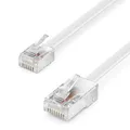 Produktbild: deleyCON 10m Telefonkabel RJ11 auf RJ45 Modularkabel Flachkabel RJ11 Stecker zu RJ45 Netzwerk Stecker Telefondose Modem Router Fax ISDN DSL VDSL Internet Weiß