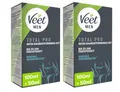 Produktbild: Veet Intim-Haarentfernungs-Set – speziell für die Anwendung im sensiblen Intimbereich – Set enthält Intim-Haarentfernungscreme (2 x 100ml) mit Spatel + Pflegebalsam (2 x 50 ml) - 2er Pack