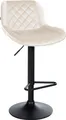Produktbild: CLP Barhocker höhenverstellbar, Barstuhl Kasson drehbar mit Rückenlehne, modern,creme Samt