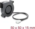 Produktbild: Delock Radiallüfter / Lüftergebläse 12 V DC 50 x 50 x 15 mm mit 3-Pin Lüfteranschluss, schwarz (67490)