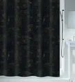 Produktbild: Spirella Schimmel Duschvorhang-Anti-Bakteriell, waschbar, wasserdicht, Polyester, 120x200cm Schwarz Gold, Georges Noir/Or, 120 x 200 cm