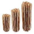 Produktbild: Aquagart Staketenzaun verschiedene Höhen (Haselnuss 5m x 120cm) Lattenabstand 4-6cm Gartenzaun Kastanienzaun aus Haselnuss Langlebiger Holzzaun Holz Zaun mit doppelter Drahtumspannung Rollzaun
