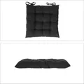 Produktbild: Relaxdays 4er Set Stuhlkissen Polyester Schwarz Formstabil 38 cm x 38 cm x 5 cm