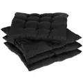Produktbild: Relaxdays 4er Set Stuhlkissen schwarz Schwarz