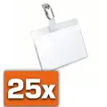 Produktbild: Durable - Namensschild 90 X 60 Mm (b X H) Inkl. Blanko Einsteckschildern Drehbarer Clip Transparent 25 St./pack.