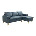 Produktbild: Vente-Unique Ecksofa, Blau, Textil, Uni, 4-Sitzer, 225x146 cm, Wohnzimmer, Sofas & Couches, Wohnlandschaften, Ecksofas