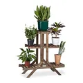 Produktbild: Relaxdays 2X Pflanzentreppe im Set, Blumentreppe, Blumenregal, Pflanzenregal, Etagere, Blumenständer, Mehrstöckig, 5 Böden, Holz