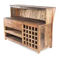 Produktbild: Vintage Design BARSCHRANK PUREWOOD | 150x110x55cm(BxHxT) | Shabby Chick Minibar, Bar Theke aus Altholz | Verkaufstresen, Kassentresen, kultiges Dekoobjekt | Farbe: 01 Natur-Vintage
