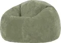 Produktbild: icon Klassischer Sitzsack Bean Bag Kingston, Cord Kuschelstuhl Sitzsäcke Für Das Wohnzimmer, Salbeigrün - Hergestellt in Deutschland