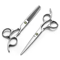 Produktbild: Haarschere, Friseurschere Set, 2 Ultrascharfe Schere aus Edelstahl, Männer Bartschere, Haustier Haarschere, Professionelle Friseur Zubehör, Perfekter Haarschnitt für Damen und Herren (440C)