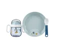 Produktbild: Mepal – Baby 3er Geschirrset Mio – Inklusive auslaufsicherem Trinkbecher, Lernteller & Lernlöffel – Spülmaschinengeeignet & BPA frei – 3er Set – Sailors Bay