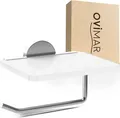 Produktbild: ovimar Toilettenpapierhalter Helnaes (1-St), aus Glas in Silber zur Zum Bohren