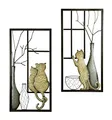Produktbild: Wandbilder 'Vase/Katze', Metall, 2-teiliges Set, 40 x 80 cm