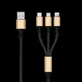 Produktbild: 2GO 797152 USB Kabel 3 m USB B USB C/Micro-USB B/Lightning Schwarz - Gold (797152)