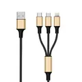 Produktbild: 2GO 797152 3 m USB B C/Micro-USB B/Lightning Schwarz Gold ~D~