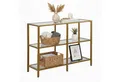 Produktbild: relaxdays Konsolentisch mit 3 Glasablage, gold
