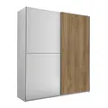 Produktbild: Schwebetürenschrank - weiß-Karlstad Eiche - 2 Kleiderstangen - 170 cm
