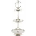 Produktbild: Aluminium Etagere silber - 45 cm - 3 Etagen Vintage Deko Servier Ständer Platte Bonboniere