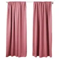 Produktbild: WOLTU 2er Set Gardinen, Verdunklungsvorhänge für Wohnzimmer Kinderzimmer, Blickdicht, Kräusebänder für Schiene, 250 g/m², kälteschutz lichtundurchlässig, 135 x 245 cm, Rosa