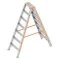 Produktbild: TOPIC 1043 Alu Layher Stehleiter zweiteilig, Kunststoffschuhen 2x 7 Stufen 1,70