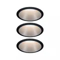 Produktbild: Paulmann 93408 LED Einbauleuchte 3-Step-Dim Cole Coin 3er-Set IP44 Coin 3x6W 3x470lm Schwarz/Silber