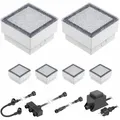 Produktbild: ledscom.de LED Pflaster-Stein Gorgon Boden-Einbauleuchte für außen, 10x10cm, 12V, warm-weiß 6er Set