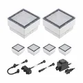 Produktbild: ledscom.de LED Pflaster-Stein Gorgon Boden-Einbauleuchte für außen, 10x10cm, 12V, warm-weiß 6er Set