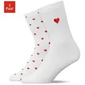 Produktbild: SNOCKS Tennissocken Hohe Sportsocken Love Special (2-Paar) aus Bio-Baumwolle, mit Herz-Design weiß 35-38