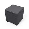 Produktbild: Keter Aufbewahrungsbox 3in1 Schwarz Beistelltisch Hocker Gartentruhe 37x37x37cm