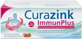Produktbild: Curazink ImmunPlus - Nahrungsergänzungsmittel zur Unterstützung des Immunsystems – mit hochdosiertem Zink (25mg), Selen und Vitamin C - 1 x 50 Lutschtabletten