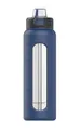 Produktbild: Michelino Trinkflasche To-Go 720ml – Blau | Glasflasche mit BPA-freier Gummiummantelung Autoflasche