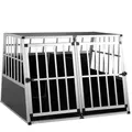 Produktbild: Hundetransportbox Aluminium Hundebox Kofferraum Robust Verschließbar Trapezförmig Reisebox Autobox Tiertransportbox Hundetransportbox Xxl - Cadoca