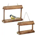 Produktbild: Vogelfutterhaus 2er Set geflammtes Holz zum Aufhängen HxBxT 235 x 315 x 8 cm ...