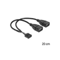 Produktbild: Delock USB Kabel Pin Header Buchse > 2 x USB 2.0 Typ-A Buchse 20 cm (83292)
