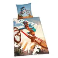 Produktbild: Herding YOUNG COLLECTION Bettwäsche-Set, Mountainbike Wendemotiv, Bettbezug 135 x 200 cm, Kopfkissenbezug 80 x 80 cm, Baumwolle/Renforcé
