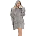 Produktbild: Deckenpullover Pullover Decke Kuschel Hoodie Oversize Unisex Für Frauen Männer Hellgrau