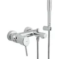 Produktbild: Grohe Concetto Einhand-Wannenbatterie, Ausladung 156mm, Aufputzmontage, mit Brausegarnitur, chrom, 32212001