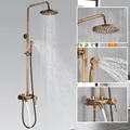 Produktbild: Vintage-Regenduschkopf Messing-Duschsystem mit Duschkopf und Wasserhahn