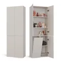 Produktbild: CDF Badezimmerschrank Bad Schrank Mit Wäschekorb Kashmir Badschrank Mehrzweckschrank Badregal Stehend Hochschrank Schublade Tür Bodenschrank Allzweckschrank 1 Wäschekorb 174 x 60 x 30