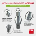 Produktbild: 25 Stk. TOX-Dübel-Techn. Metall-Hohlraumdübel Acrobat M6/65 KT Hohlraumdübel