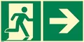 Produktbild: Notausgang rechts, Aluminium langnachleuchtend 55/8 mcd, 400 x 200 mm gemäß ASR A1.3 / ISO 7010 E002, Rettungszeichen Schild, 40 x 20 cm