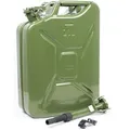 Produktbild: Baumarktplus Benzinkanister 20 L Dieselkanister Kraftstoffkanister Metall Ausgießer Halter olivgrün