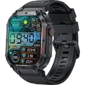 Produktbild: Denver SWC-191B Smartwatch – Multifunktionale Fitnessuhr mit Anruffunktion, Herzfrequenz- und Blutdruckmessung, IP67 - Schwarz