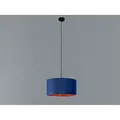 Produktbild: Led Pendelleuchte Vintage mit Lampenschirm Samt Blau / Gold, ø 40cm