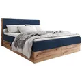 Produktbild: AN-Moebel 4u Boxbett, Dunkelblau, Textil, H3, Rechteckig, 120x200 cm, Schlafzimmer, Betten, Boxspringbetten
