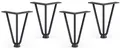 Produktbild: ATM Hairpin Tischbeine 15 cm – 4er Set, robuste Möbelfüße aus pulverbeschichtetem Stahl, ideal für DIY-Möbel, inkl. Bodenschoner und Schrauben