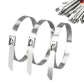 Produktbild: 20 Stück Edelstahl Kabelbinder 500 * 7,9mm Silber Kabelbinder Metall Abnehmbar