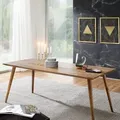 Produktbild: WOHNLING Esszimmertisch REPA 120 x 60 x 76 cm Sheesham rustikal Massiv-Holz Design Landhaus Esstisch Tisch für Esszimmer rechteckig 4 - 6 Personen - Braun