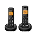 Produktbild: ALCATEL E260 S. Voice Duo – Schnurloses DECT-Telefon mit Anrufbeantworter – Großes Hintergrundbeleuchtetes Display – Freisprechfunktion – Blockierung unerwünschter Anrufe – 2 Mobilteile – Schwarz