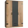 Produktbild: Carryhome Kleiderschrank, Graphit, Plankeneiche, Kunststoff, 4 Fächer, 2 Schubladen, 135x199x58 cm, Made in Germany, Beimöbel erhältlich, in verschiedenen Größen erhältlich, Schlafzimmer, Kleiderschränke, Drehtürenschränke